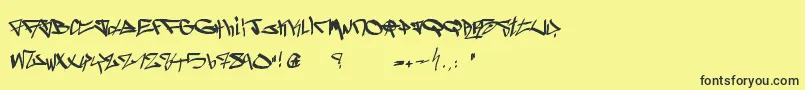 フォントGhetto Blasterz – 黒い文字の黄色い背景