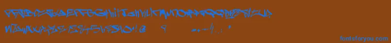 フォントGhetto Blasterz – 茶色の背景に青い文字
