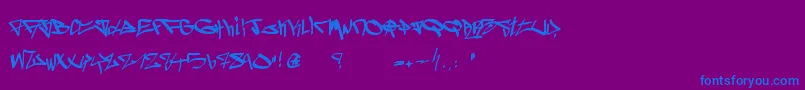 Ghetto Blasterz-Schriftart – Blaue Schriften auf violettem Hintergrund