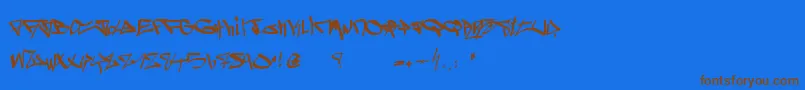 Ghetto Blasterz-Schriftart – Braune Schriften auf blauem Hintergrund