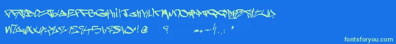 Ghetto Blasterz Font – Green Fonts on Blue Background