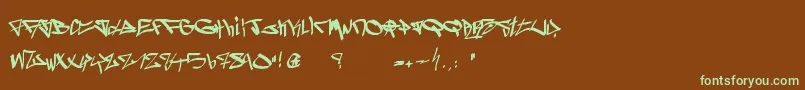 Шрифт Ghetto Blasterz – зелёные шрифты на коричневом фоне