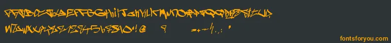 Ghetto Blasterz-Schriftart – Orangefarbene Schriften auf schwarzem Hintergrund