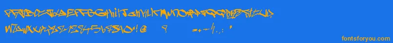 Ghetto Blasterz Font – Orange Fonts on Blue Background