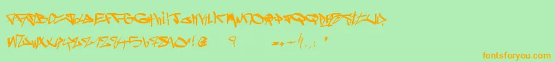 Ghetto Blasterz-Schriftart – Orangefarbene Schriften auf grünem Hintergrund