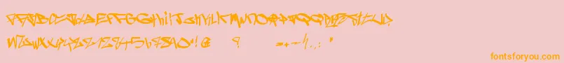 Ghetto Blasterz-Schriftart – Orangefarbene Schriften auf rosa Hintergrund