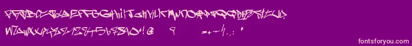 Ghetto Blasterz-fontti – vaaleanpunaiset fontit violetilla taustalla