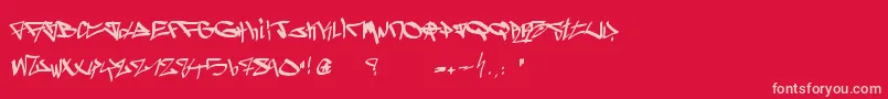 フォントGhetto Blasterz – 赤い背景にピンクのフォント