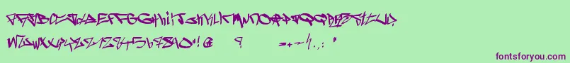 Ghetto Blasterz Font – Purple Fonts on Green Background