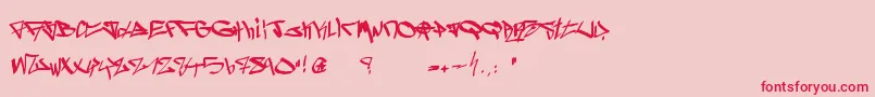 Ghetto Blasterz-fontti – punaiset fontit vaaleanpunaisella taustalla