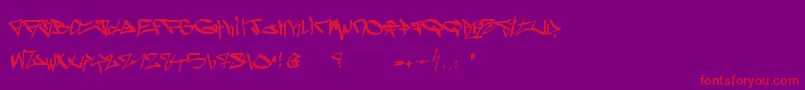 Fonte Ghetto Blasterz – fontes vermelhas em um fundo violeta