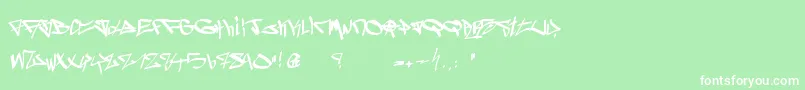 Ghetto Blasterz-fontti – valkoiset fontit vihreällä taustalla