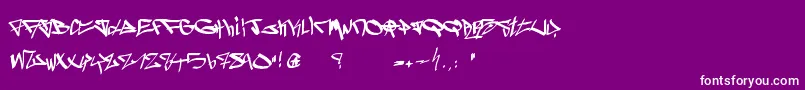 Ghetto Blasterz-fontti – valkoiset fontit violetilla taustalla