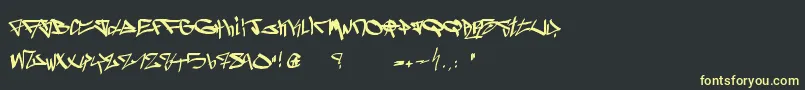 フォントGhetto Blasterz – 黒い背景に黄色の文字