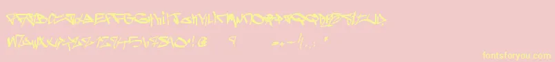 Ghetto Blasterz-Schriftart – Gelbe Schriften auf rosa Hintergrund