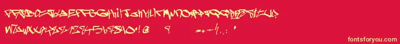 Ghetto Blasterz-fontti – keltaiset fontit punaisella taustalla