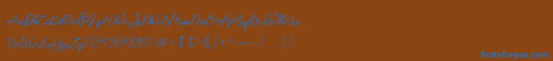 ghicella Font – Blue Fonts on Brown Background