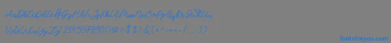 ghicella-Schriftart – Blaue Schriften auf grauem Hintergrund