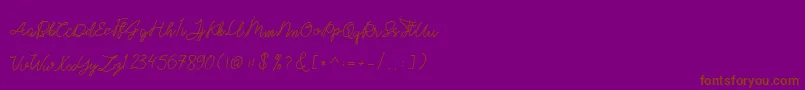 ghicella-Schriftart – Braune Schriften auf violettem Hintergrund