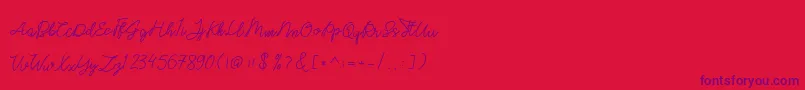 ghicella Font – Purple Fonts on Red Background