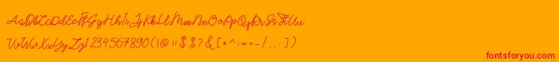 ghicella-Schriftart – Rote Schriften auf orangefarbenem Hintergrund