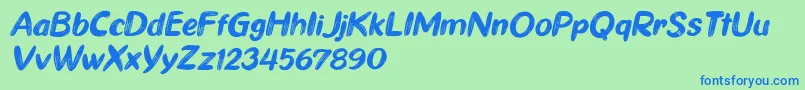 Police Ghiya Strokes Italic – polices bleues sur fond vert
