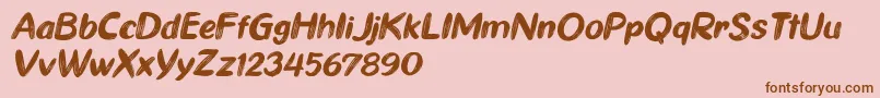Ghiya Strokes Italic-Schriftart – Braune Schriften auf rosa Hintergrund