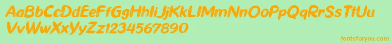 Ghiya Strokes Italic Font – Orange Fonts on Green Background