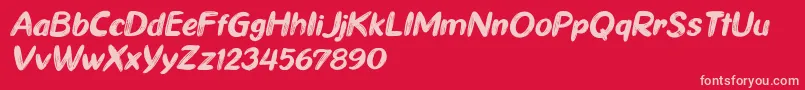 Ghiya Strokes Italic Font – Pink Fonts on Red Background