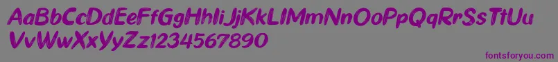 Ghiya Strokes Italic-Schriftart – Violette Schriften auf grauem Hintergrund