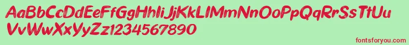 Ghiya Strokes Italic Font – Red Fonts on Green Background