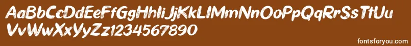 フォントGhiya Strokes Italic – 茶色の背景に白い文字