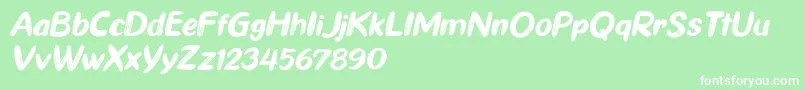 Ghiya Strokes Italic Font – White Fonts on Green Background