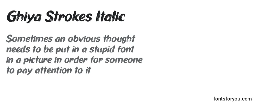 Review of the Ghiya Strokes Italic Font