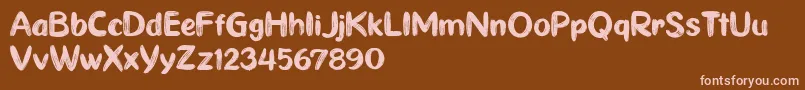 Ghiya Strokes Reg Font – Pink Fonts on Brown Background
