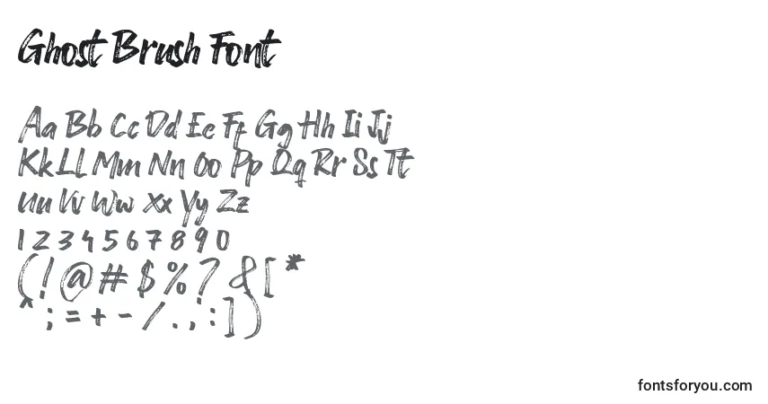 Schriftart Ghost Brush Font – Alphabet, Zahlen, spezielle Symbole