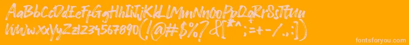 Ghost Brush Font Font – Pink Fonts on Orange Background
