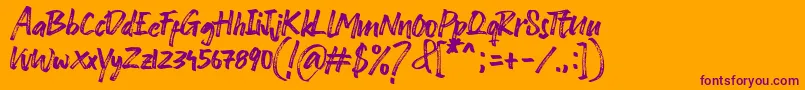 Ghost Brush Font Font – Purple Fonts on Orange Background