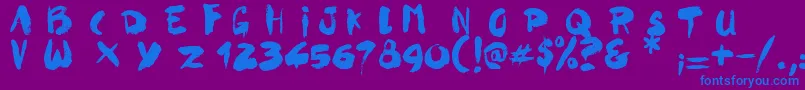 フォントGhost Crazy – 紫色の背景に青い文字