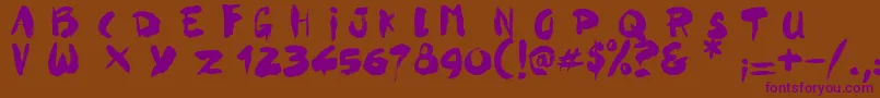 Ghost Crazy-fontti – violetit fontit ruskealla taustalla