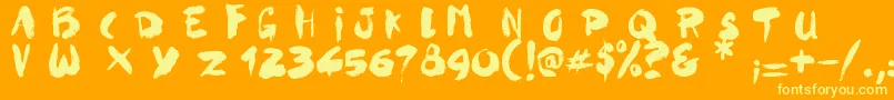 フォントGhost Crazy – オレンジの背景に黄色の文字
