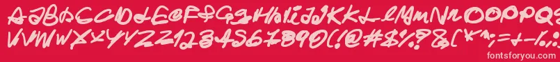 Ghost House Font – Pink Fonts on Red Background