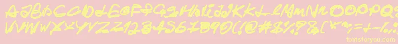 Ghost House Font – Yellow Fonts on Pink Background