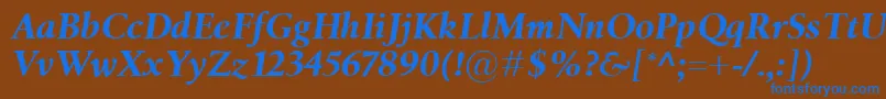 BirkaBolditalic Font – Blue Fonts on Brown Background