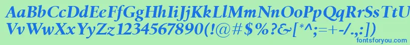 BirkaBolditalic Font – Blue Fonts on Green Background