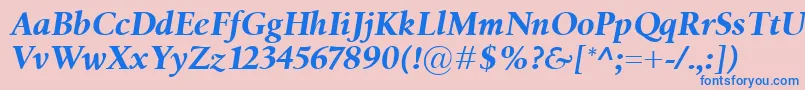 BirkaBolditalic Font – Blue Fonts on Pink Background
