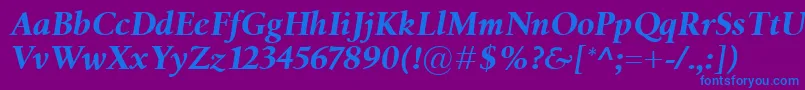 BirkaBolditalic Font – Blue Fonts on Purple Background