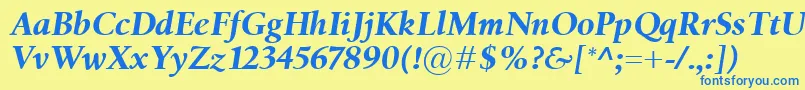 BirkaBolditalic Font – Blue Fonts on Yellow Background