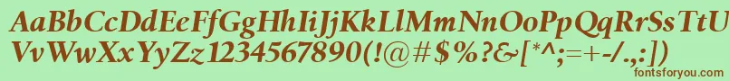 Fonte BirkaBolditalic – fontes marrons em um fundo verde