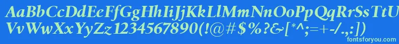 BirkaBolditalic Font – Green Fonts on Blue Background
